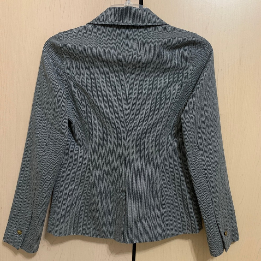 Princess Vera Wang Blazer Women's XS Grey Herringbone Heart Button Toile Jacket - Picture 4 of 10
